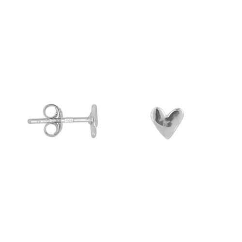 Mini Heart Stud Earring Plain