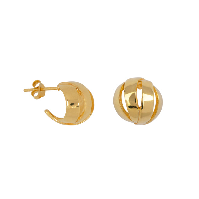 Four Stripes Open Ball Stud Earring