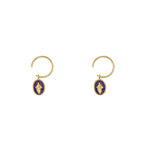 Maria Emaille Open Ring Earring Purple