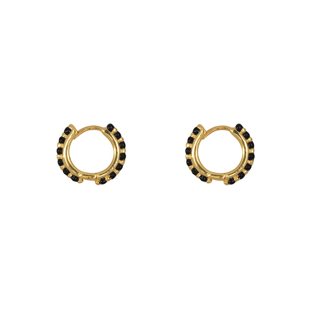 Balls Emaille Click Hoop Earring Black