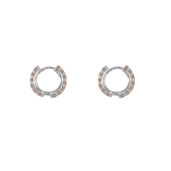 Balls Emaille Click Hoop Earring Beige