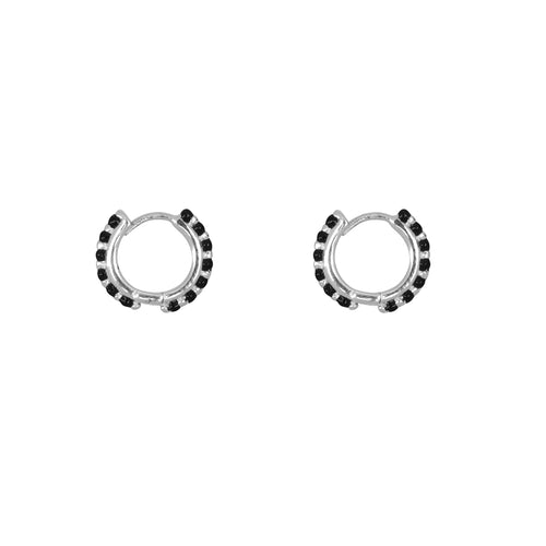 Balls Emaille Click Hoop Earring Black