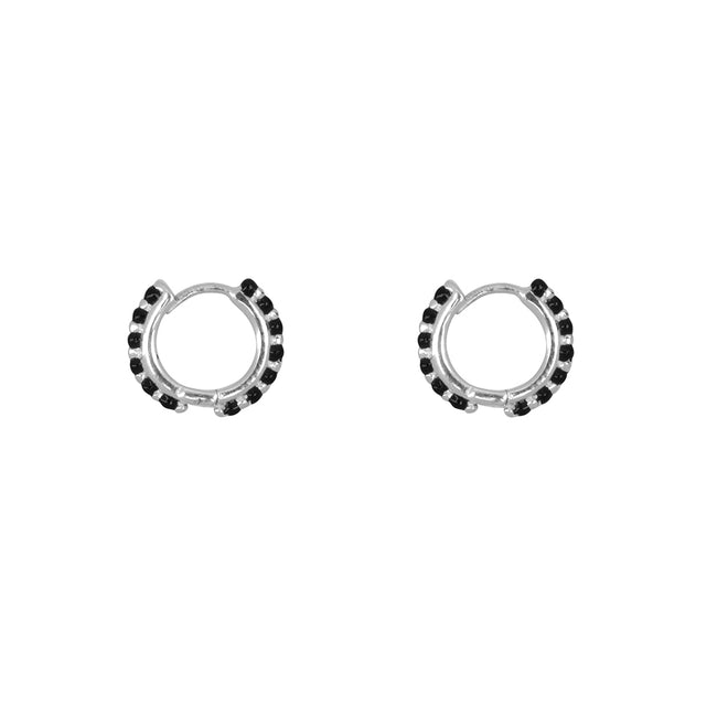 Balls Emaille Click Hoop Earring Black