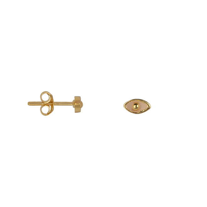 Eye Emaille Stud Earring Beige