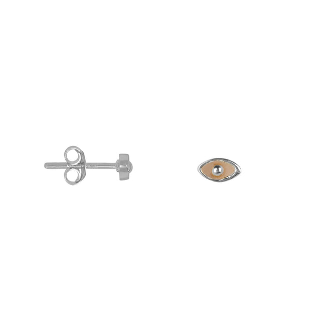 Eye Emaille Stud Earring Beige