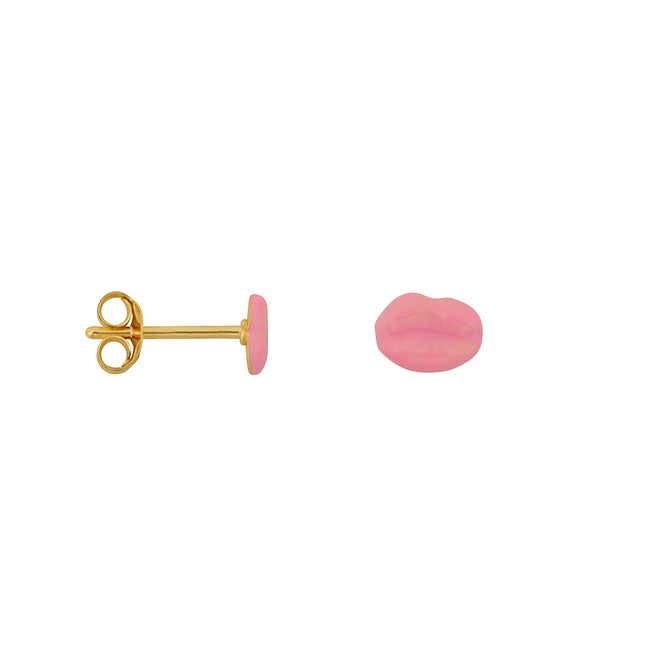 Lips Stud Earring Light Pink Enamel