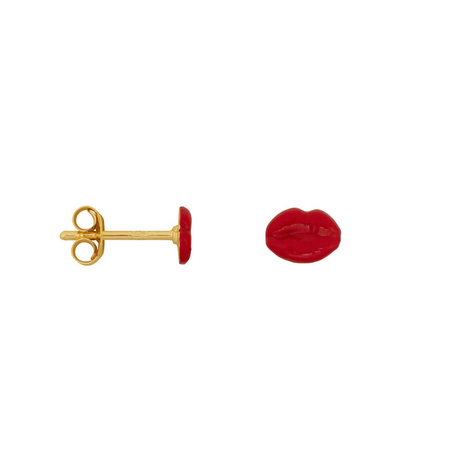 Lips Stud Earring Red Enamel