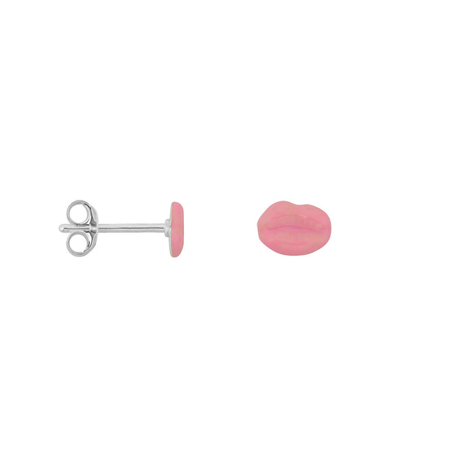 Lips Stud Earring Light Pink Enamel