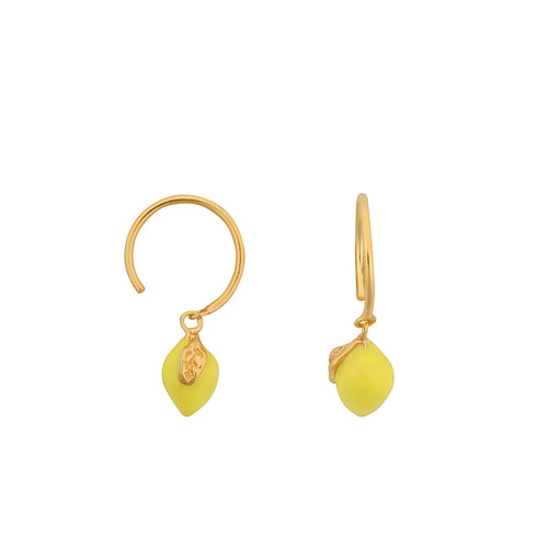 Lemon Stud Open Ring Earring