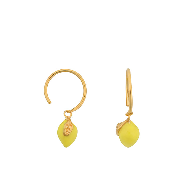 Lemon Stud Open Ring Earring