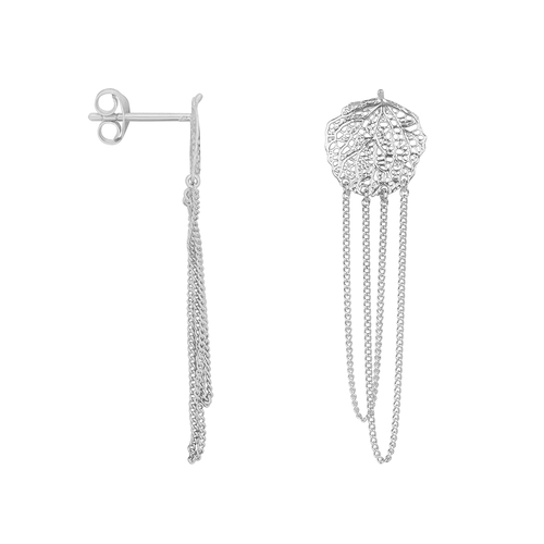 Fine Coral Chain Stud Earring