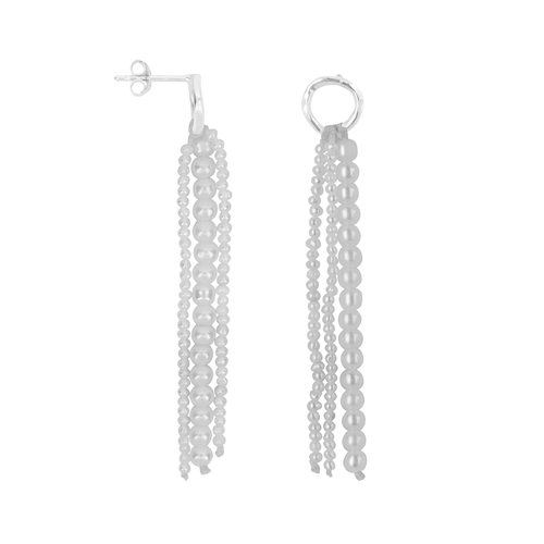 Circle Pearls Strings Stud Earring