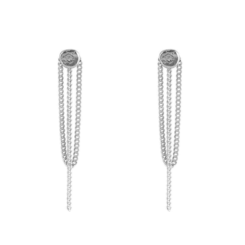 Hammered Vintage Stud Chain Earring