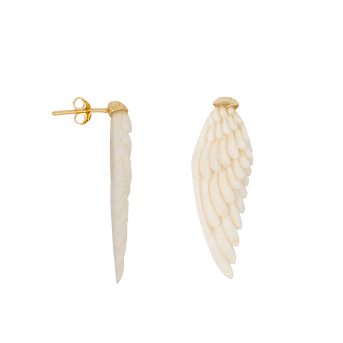White Wing Stud Earring