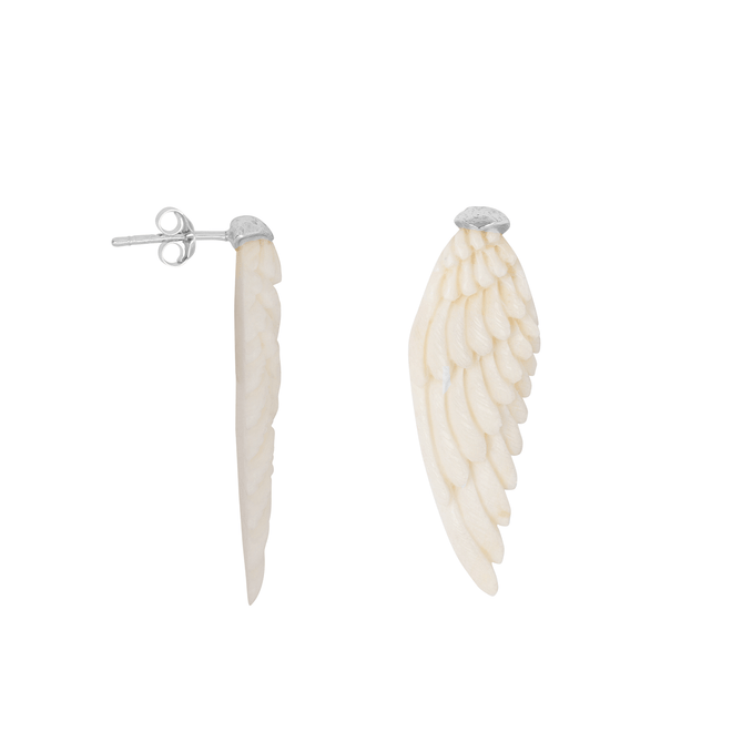 White Wing Stud Earring