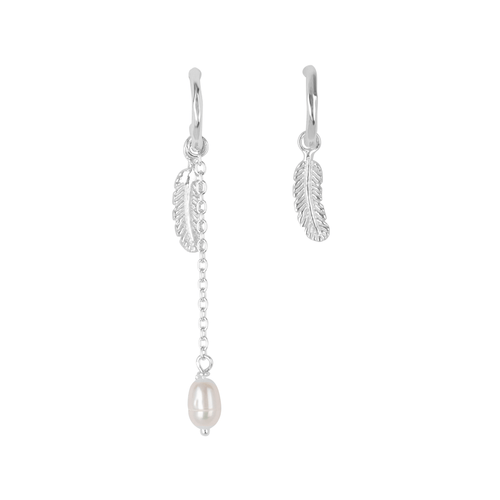 Little Feather Stud Hoop Earring