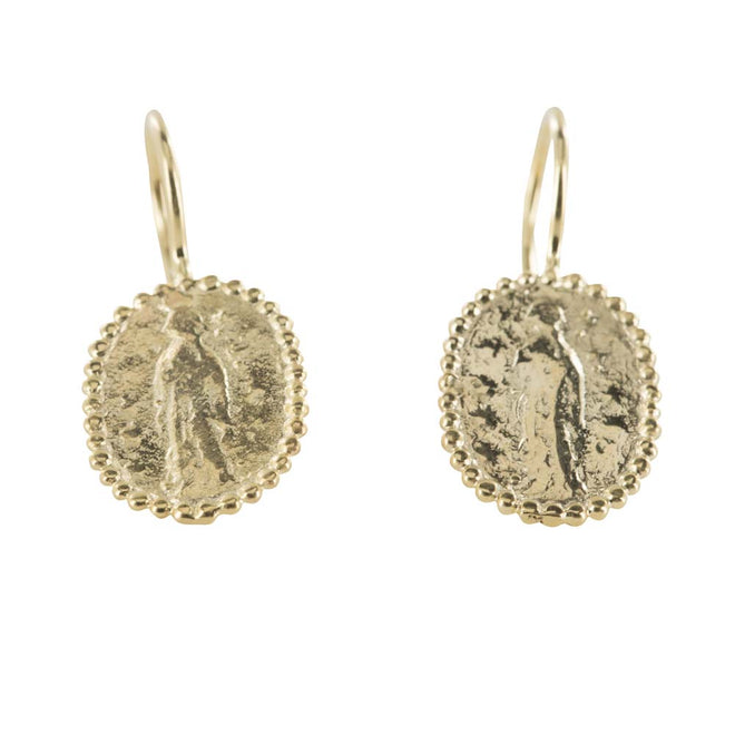 Oval Maria Coin Hook Earring