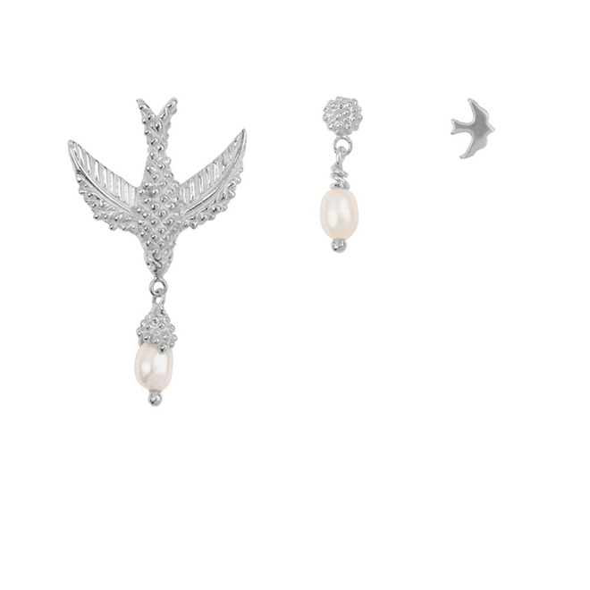 E906 Silver EARRING Bird Mix Silver (three pieces) 59,95 euro