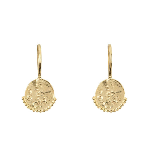 E910a Silver EARRING Round Old Coin Dots Hook Earring Silver 34,95 euro