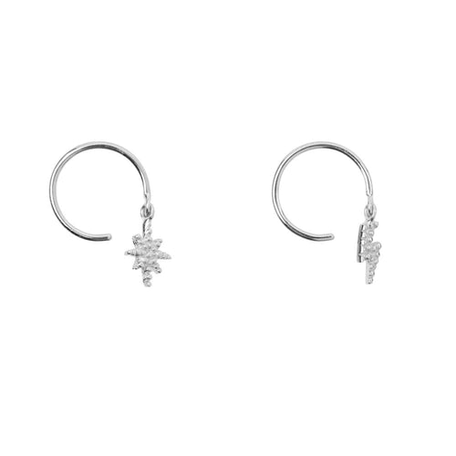 E930 Silver EARRING Flash and Flash Star Ring Earring Silver 29,95 euro