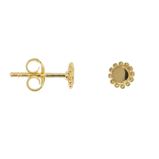 E935 Gold EARRING Dotted Round Charm Stud Earring Gold Plated 24,95 euro