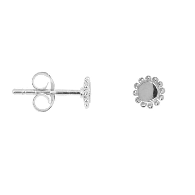 Dotted Round Charm Stud Earring
