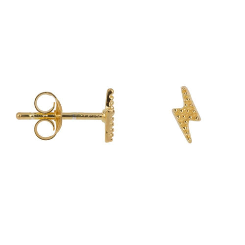 Dotted Symmetric Flash Stud Earring Gold Plated
