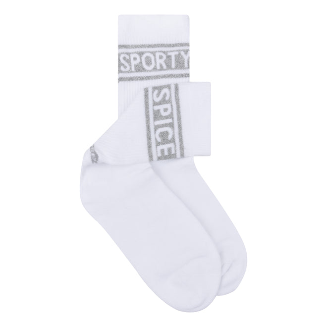 Sock White Silver Sporty Spice Stripes