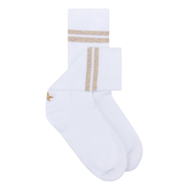 Sock White Golden Stripes