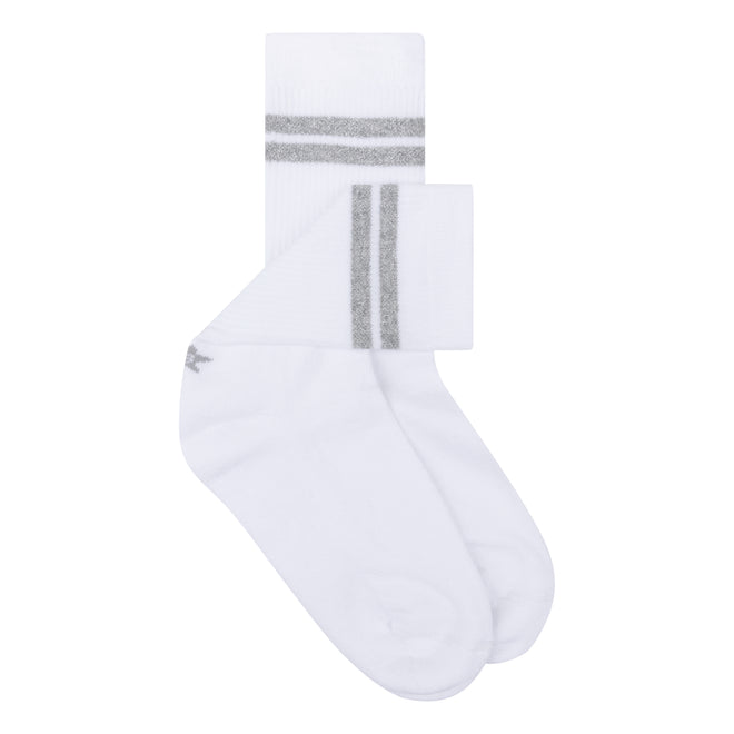 Sock White Silver Stripes