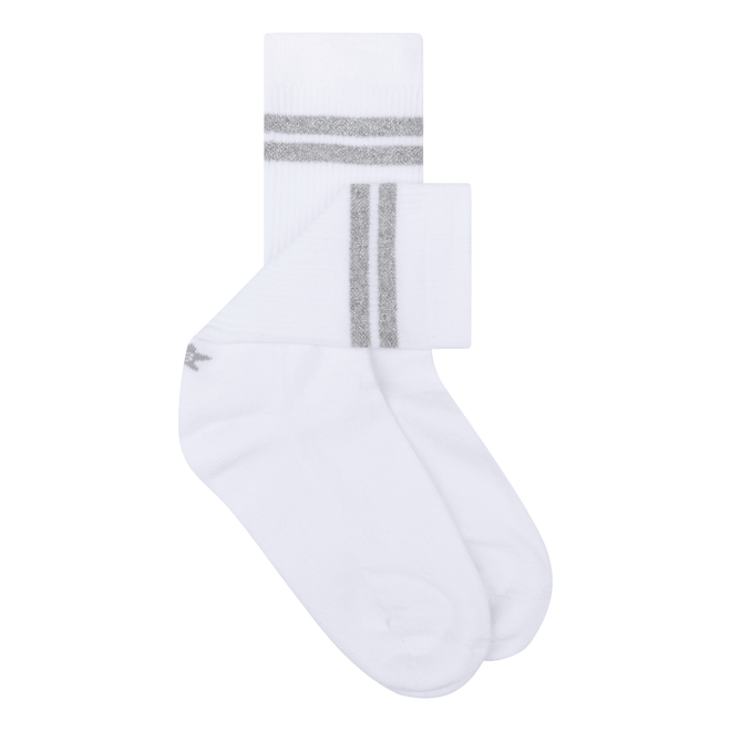 Sock White Silver Stripes