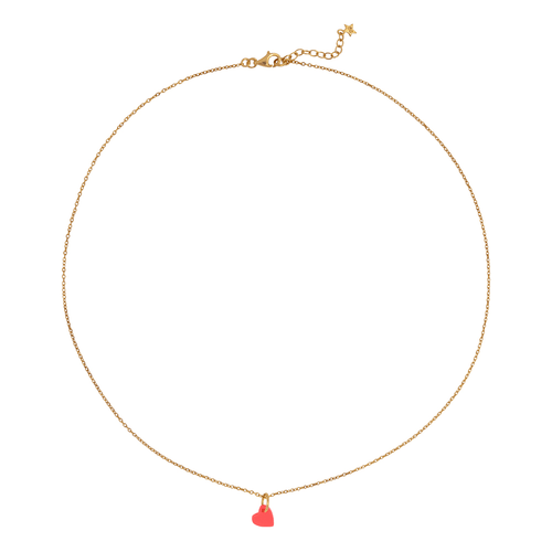 Small Neon Pink Heart Necklace