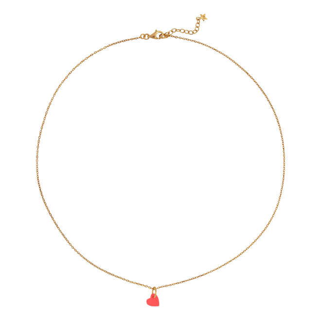 Small Neon Pink Heart Necklace