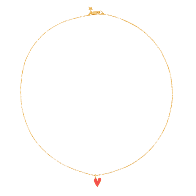 Medium Heart Necklace Neon Pink