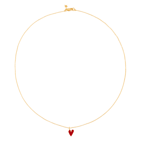 Medium Heart Necklace Red