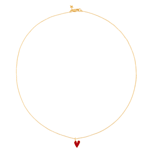 Medium Heart Necklace Red