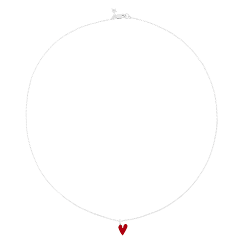 Medium Heart Necklace Red