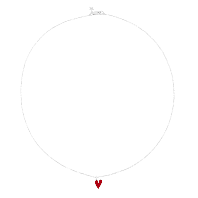 Medium Heart Necklace Red