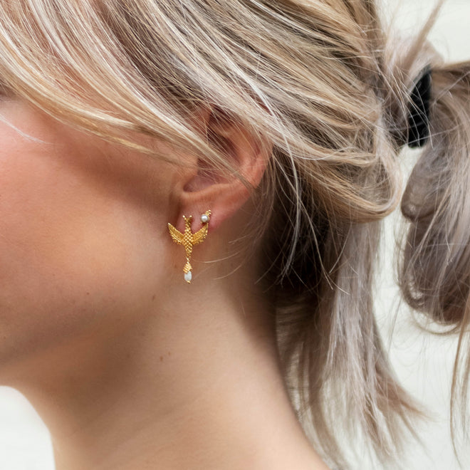 Bird Pearl Earring