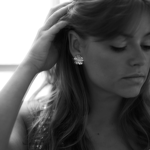 Large Folded Flower Stud Earring