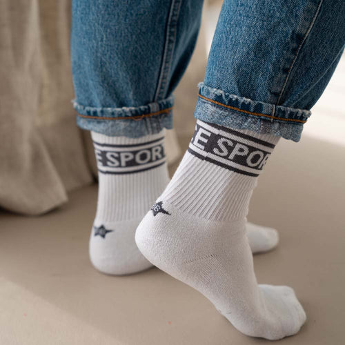 Sock White Antracite Sporty Spice Stripes