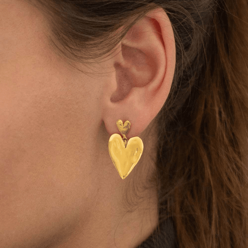 Double Heart Stud Earring