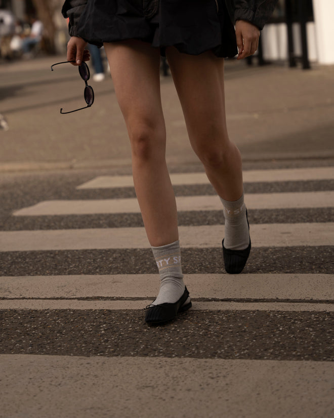 Sock Light Grey Gold Sporty Spice Stripes