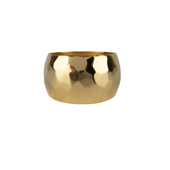 R2260 Gold Brass Hammered Round Ring Gold Plated Brass