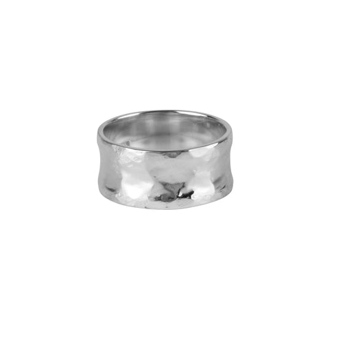 R2261 Silver Hammered Ring Silver