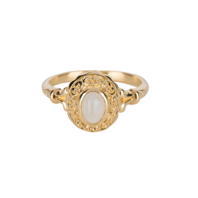 R5058 Gold Antique Moonstone Ring Gold Plated 59,95