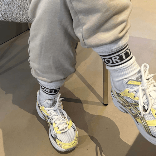 Sock White Antracite Sporty Spice Stripes